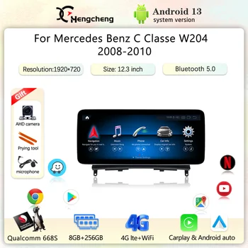 Android13 Автомобильный Мультимедийный Видеоплеер Для Mercedes Benz C Classe W204 S204 2008 2009 2010 GPS Навигация Carplay 4G Auto 360