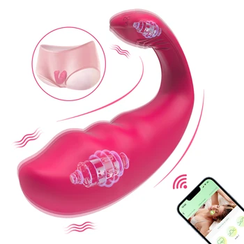 Приложение Bluetooth-вибратор с управлением, вагинальный вибрационный массажер для яиц в точке G, Носимый стимулятор клитора, беспроводные секс-игрушки для женщин