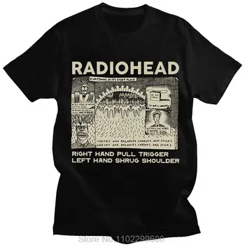 Футболка с принтом Английской рок-группы Radiohead, Мужская Забавная Ретро Свободная Дышащая футболка из 100% Хлопка, Унисекс, Футболки с Музыкальным Альбомом, Топы
