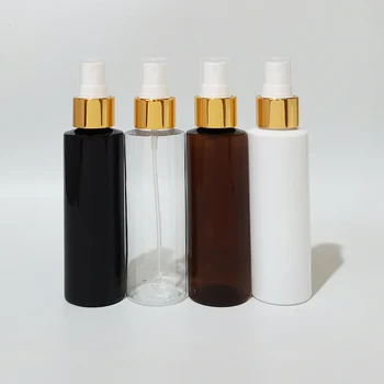 50шт 120 мл Пустой коричнево-белый Прозрачный флакон С Золотым спреем Дорожный контейнер Маленькая Пластиковая бутылка Спрей-туман для парфюмерных жидкостей