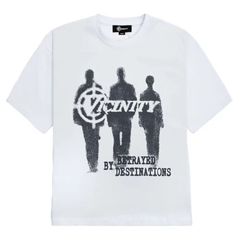 Мужская футболка Плюс Размер Хип-Хоп Хлопок С Коротким Рукавом И Набивным Рисунком Корейский Модный Топ Harajuku Y2k Street Apparel в стиле панк