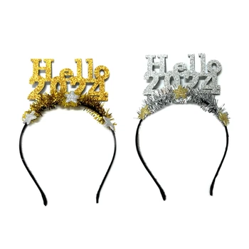 стильная повязка на голову Hello2024 из 5шт, блестящий аксессуар для волос на праздник
