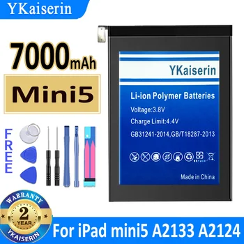 7000 мАч YKaiserin Аккумулятор Mini5 для Apple iPad Mini 5 A2133 A2124 A2125 A2126 Новый Bateria + Трек-код