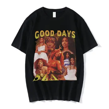 Футболки SZA Good Days с графическим рисунком, хип-хоп 90-х, Винтажный рэпер, готическая футболка, летняя мужская Женская одежда, футболка Оверсайз, уличная одежда