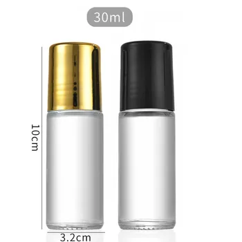 40x30 мл, прозрачные стеклянные бутылки в рулонах с 20-кратными черными и 20-кратными золотыми крышками