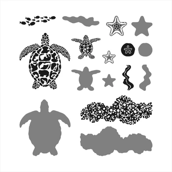 Январь 2023 г. по апрель. Новый каталог только на английском языке, наборы прозрачных штампов Sea Turtle и штампы для вырезания морских звезд, скрапбукинг для поздравительной открытки