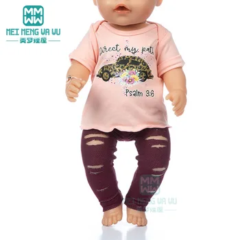 Подходит для новорожденных кукол 43 см, американских кукольных платьев для девочек, футболок, повседневных брюк, трикотажных изделий, юбок