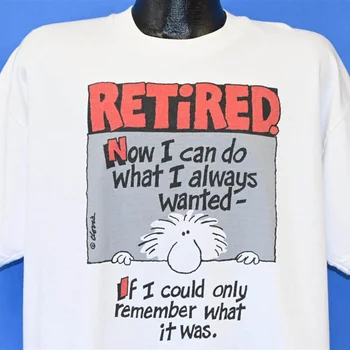 90-е На пенсии, делаю то, что всегда хотел, Если бы только мог вспомнить забавную шутку, Юмористическая футболка Очень большого размера