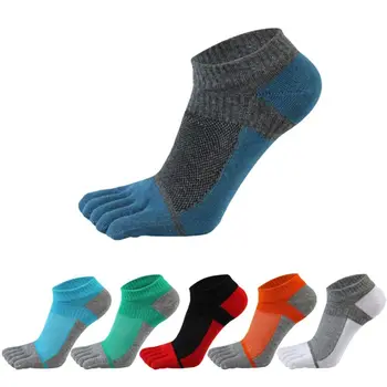 Носки с пятью пальцами из чистого хлопка, мужские спортивные Дышащие, удобной формы, Антифрикционные Мужские носки с носками EU 38-44