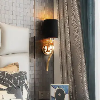 Креативный тканевый настенный светильник в скандинавском стиле, светодиодные настенные светильники из хрустальной ткани, бра для спальни, гостиницы, лампы для столовой, гостиной