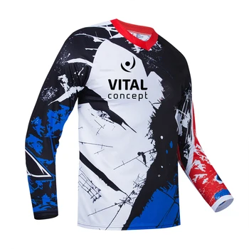 2022 Одежда для Мотокросса и Горного Велосипеда VITAL CONCEPT Велосипедная футболка Moto Downhill Мужская Велосипедная Майка MTB Рубашки DH MX Maillot