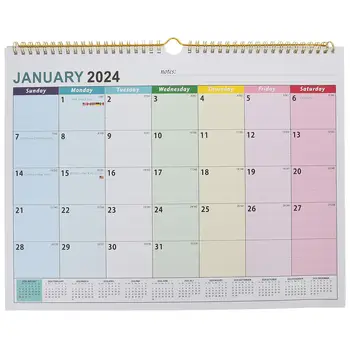 2024-2025 Английский настенный календарь, простой бумажный календарь, разорванный от руки, Ежемесячный календарь, четкий график планирования семьи, настенный календарь