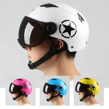 Мотоциклетный шлем, шлем для электрического скутера, Дышащая Спортивная каска на открытом воздухе, Велосипедная с защитной светоотражающей нашивкой С предупреждением, Новинка