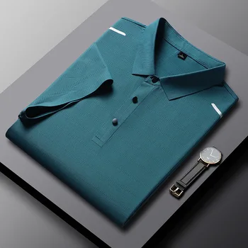 Летняя Легкая дышащая рубашка Поло с коротким рукавом, деловая Повседневная футболка, роскошная дизайнерская одежда, Топы мужских брендов